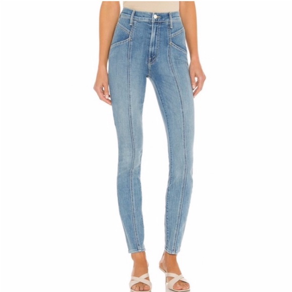 MOTHER Swooner Hover High Waist Seamed Skinny Jean in Blowing Kisses - Picture 6 of 14